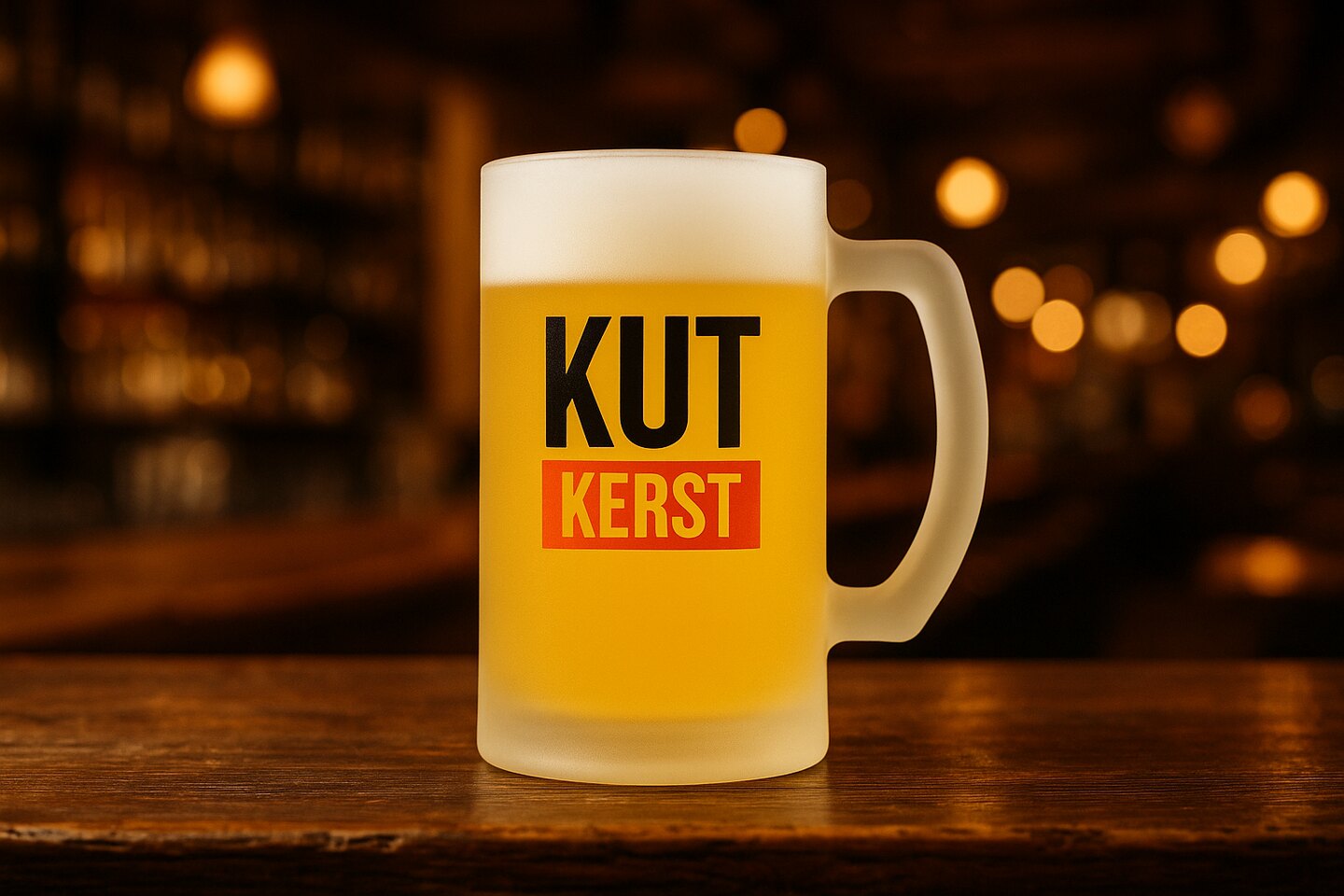 Bierpul met de tekst Kut kerst
